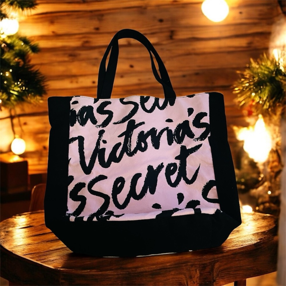 VICTORIA’S SECRET Black and Pink Tote (Rare)